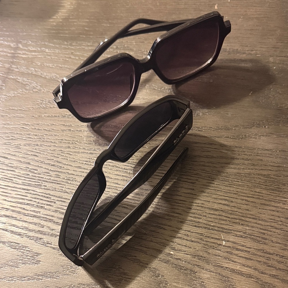 Black Rectangular Sunglasses Duo - Dark Lenses - image 1